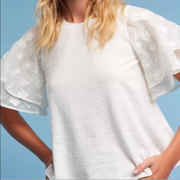 Anthropologie Tops - Anthropologie Eri + Ali puff flutter sleeve top XS